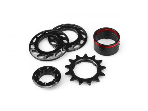 Reduktor Singlespeed 13T, na bębenek Shimano HG, z aluminiowymi bashguardami